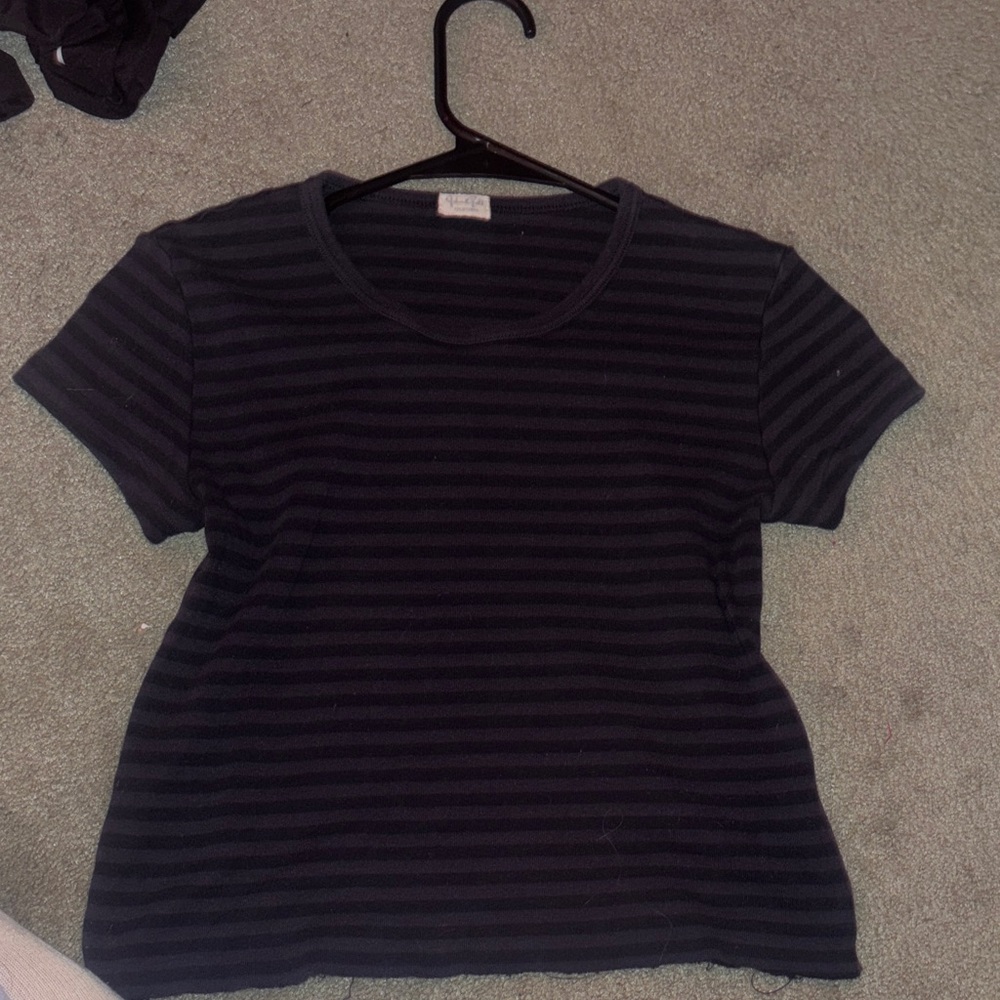 Brandy Melville Black Striped Tee